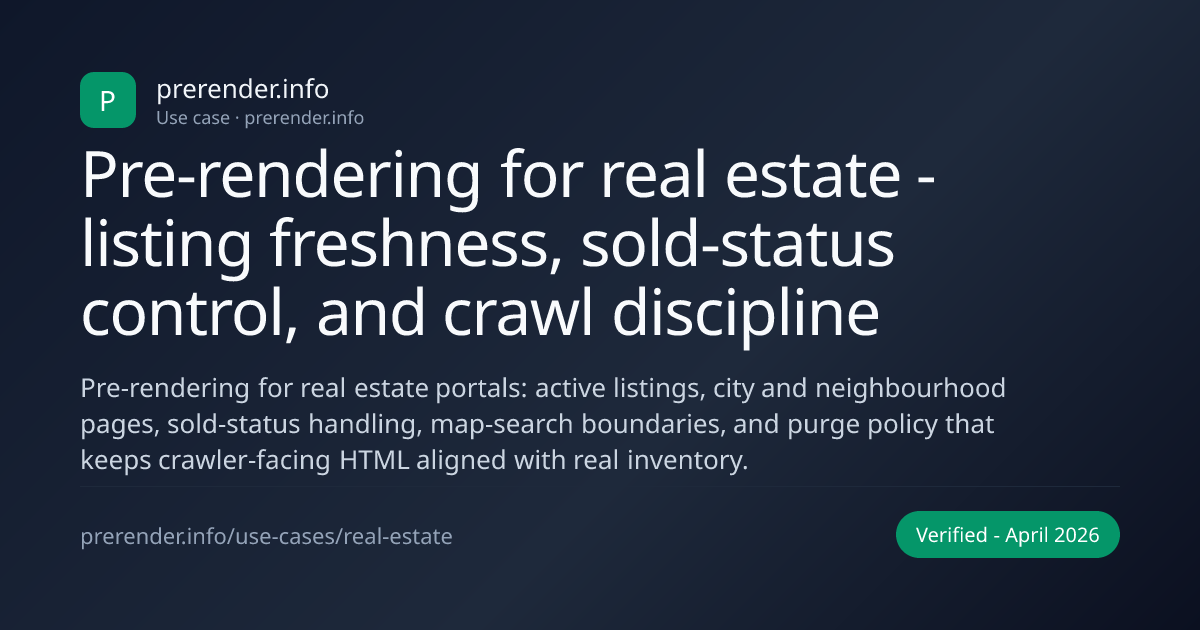 Real Estate SEO: Pre-rendering for Listings & Sold-Status - prerender.info