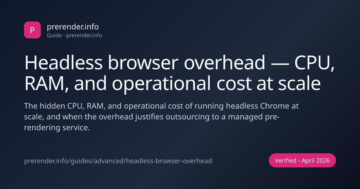 Headless browser overhead — CPU, RAM, cost at scale - prerender.info