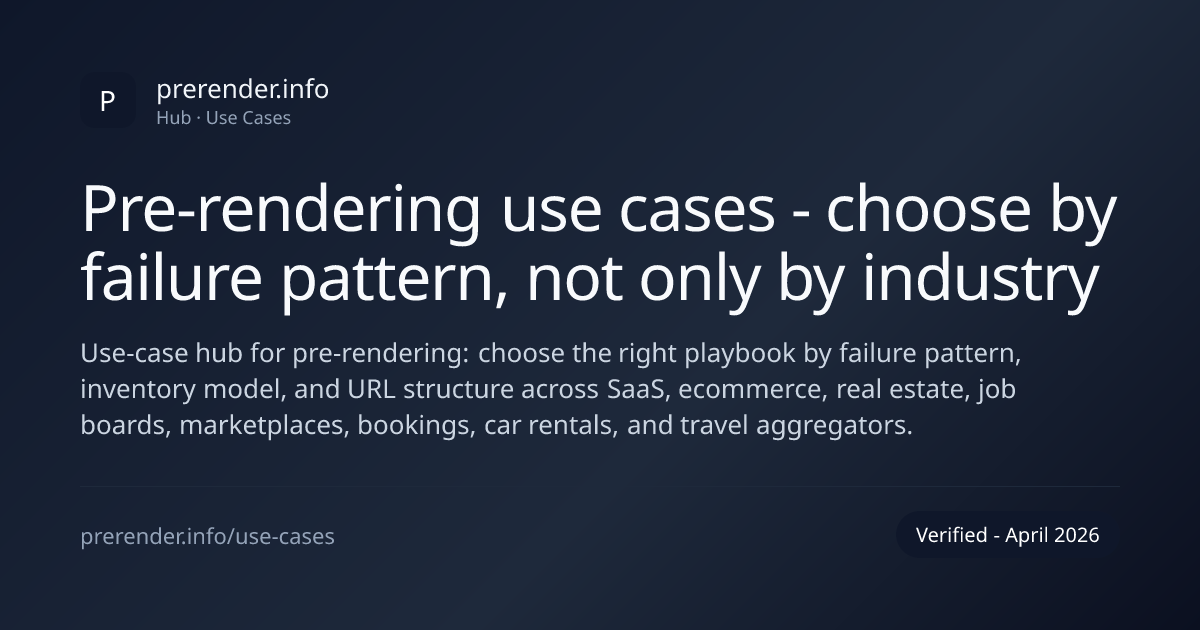 Pre-rendering Use Cases by Industry (2026) - prerender.info
